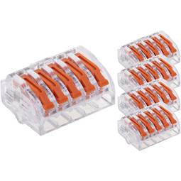 Bloque conector de empalme de 5 tomas para cable 2,5mm (5 Pack)