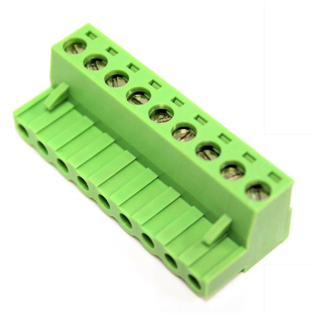 Connector femella per circuit imprès 9 terminals 5.08mm