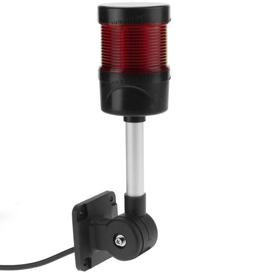 Industriële signaaltoren. Verkeerslicht met knipperend rood LED-licht 12 VDC