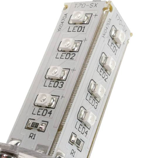 Torre de sinalização industrial. Semáforo com luz LED vermelha laranja intermitente 12 VDC