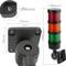 Tour de signalisation industrielle. Feu de signalisation avec lampes LED clignotante rouge orange verte 12 VDC