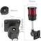 Tour de signalisation industrielle. Feu de signalisation avec lampe LED rouge 12 VDC noir