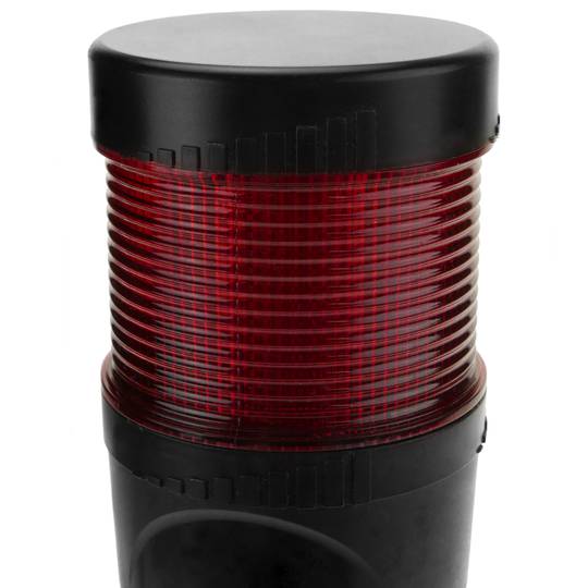 Tour de signalisation industrielle. Feu de signalisation avec lampe LED rouge 12 VDC noir
