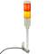 Industrial signaling tower lamp. Warning traffic light with red orange LED lights 12 VDC