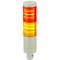 Industrial signaling tower lamp. Warning traffic light with red orange LED lights 12 VDC