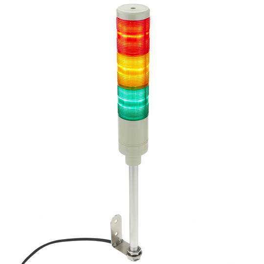 Torre di segnalazione industriale. Lampada e Semaforo con luce a LED rossa arancione verde 12 VDC
