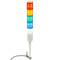 Industrial signaling tower lamp. Warning traffic light with red orange green blau white LED lights 12 VDC