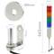 Industrial signaling tower lamp. Warning traffic light with red orange green blau white LED lights 12 VDC