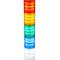 Industrial signaling tower lamp. Warning traffic light with red orange green blau white LED lights 12 VDC