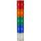 Industrial signaling tower lamp. Warning traffic light with red orange green blau white LED lights 12 VDC