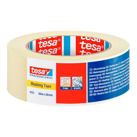 Ruban de masquage adhésif TESA 4323 pour peinture 38 mm x 50 m