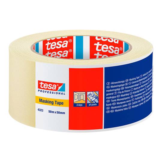 Ruban de masquage adhésif TESA 4323 pour peinture 50 mm x 50 m