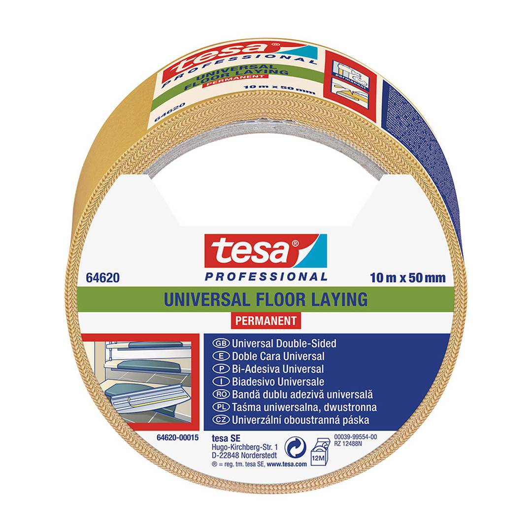 Double-sided tape for floors 10 mx 50 mm white TESA 64620