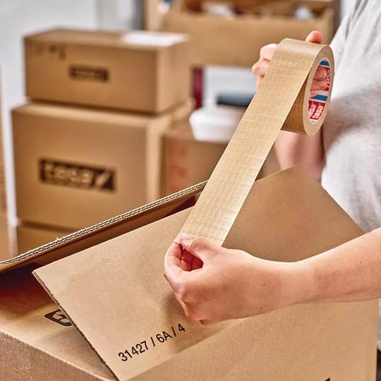 Bruin TESA 56000 plakband met 25 mx 50 mm filamenten