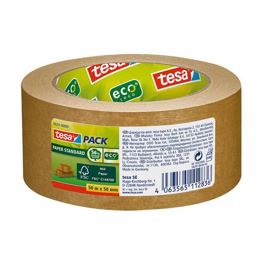 Nastro da imballaggio in carta ecologica 50 mx 50 mm bianco TESA 58291-00000-01