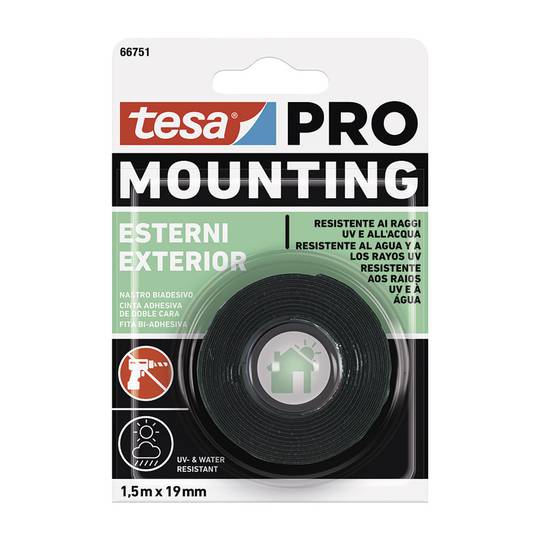 TESA 66751 TESA 66751 dubbelzijdig plakband voor buitenmontage Pro 1,5 mx 19 mm
