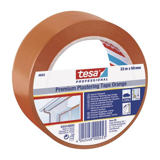 Nastro per intonaco premium 33 mx 50 mm arancione TESA 4843