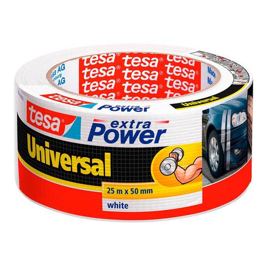 Universele tape extra kracht 25 mx 50 mm kleur wit TESA 56388