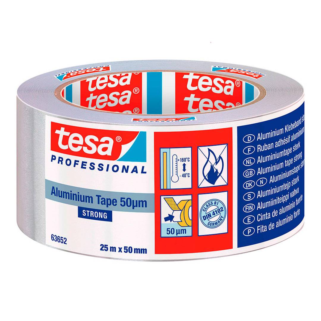 50 Mikron Aluminiumband, 25 Meter x 50 Millimeter, 63652 TESA