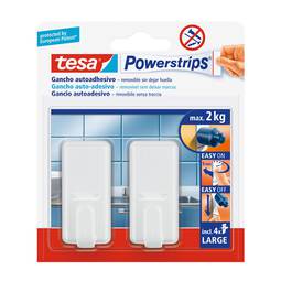 TESA 58010 klassische Powerstrips-Klebehaken mit einer maximalen Tragfähigkeit von bis zu 2 kg