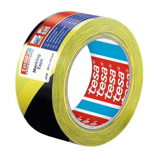Plakband voor markering 33 mx 50 mm zwart/geel TESA 60760-00087-15