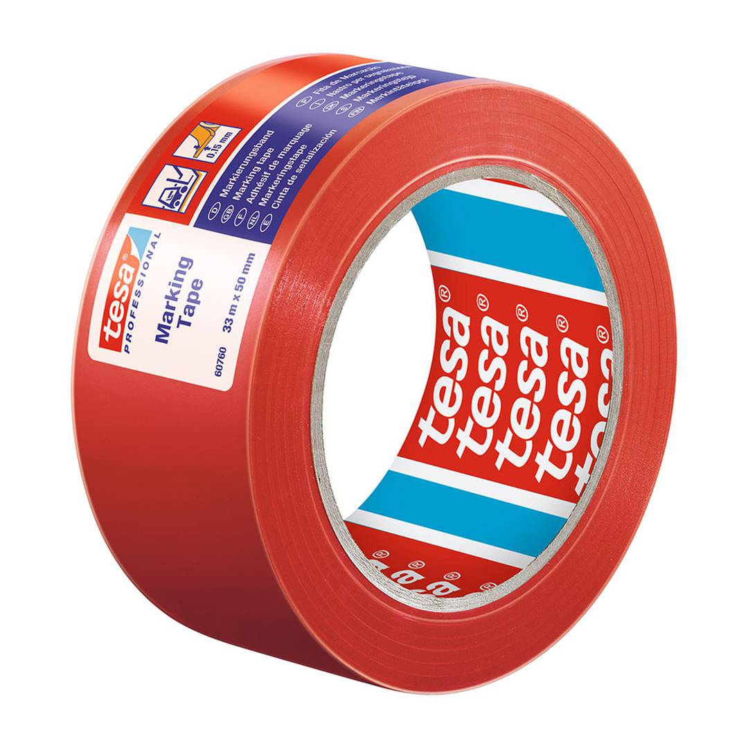 TESA rood plakband voor markering 33 mx 50 mm ‎60760-00096-15