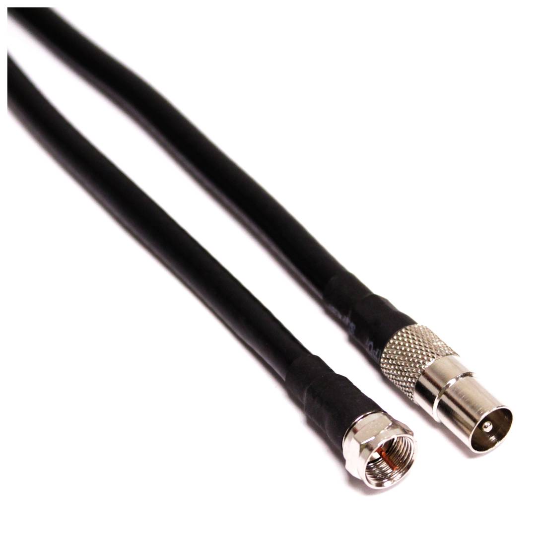 Coassiale TV via cavo maschio RG6U F a 2,5 m maschili