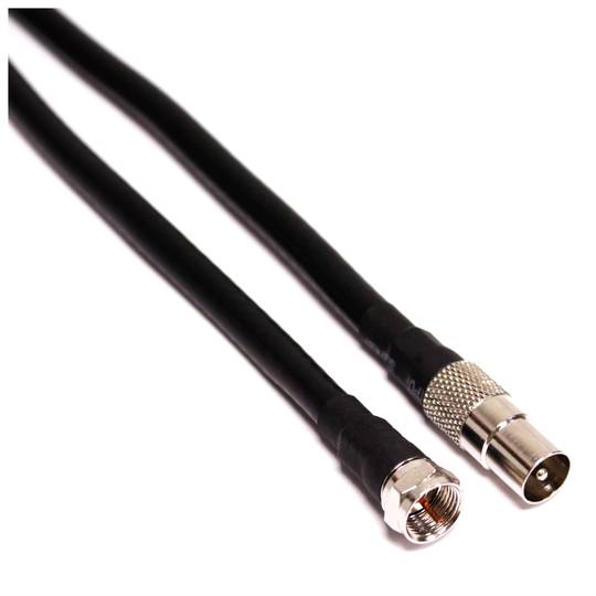 Coassiale TV via cavo maschio RG6U F a 2,5 m maschili