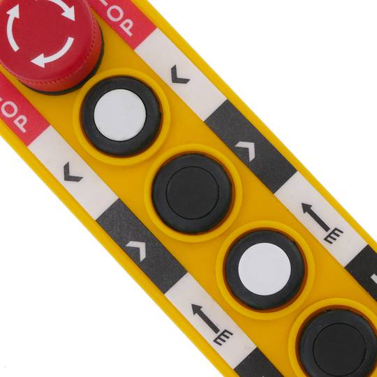 Caixa de controle com 2+2 botões momentâneos e paragem de emergência pela série LAY5