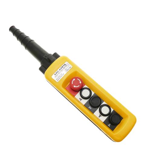 Pudełko z przyciskami chwilowymi 2 + 2 i wyłącznikiem awaryjnym serii XACA