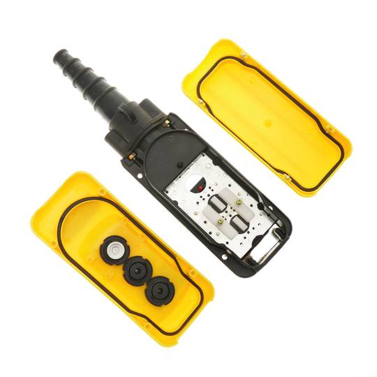 Scatola di controllo con 2 pulsanti momentaneo e arresto d'emergenza da serie XACA 80x64x185mm