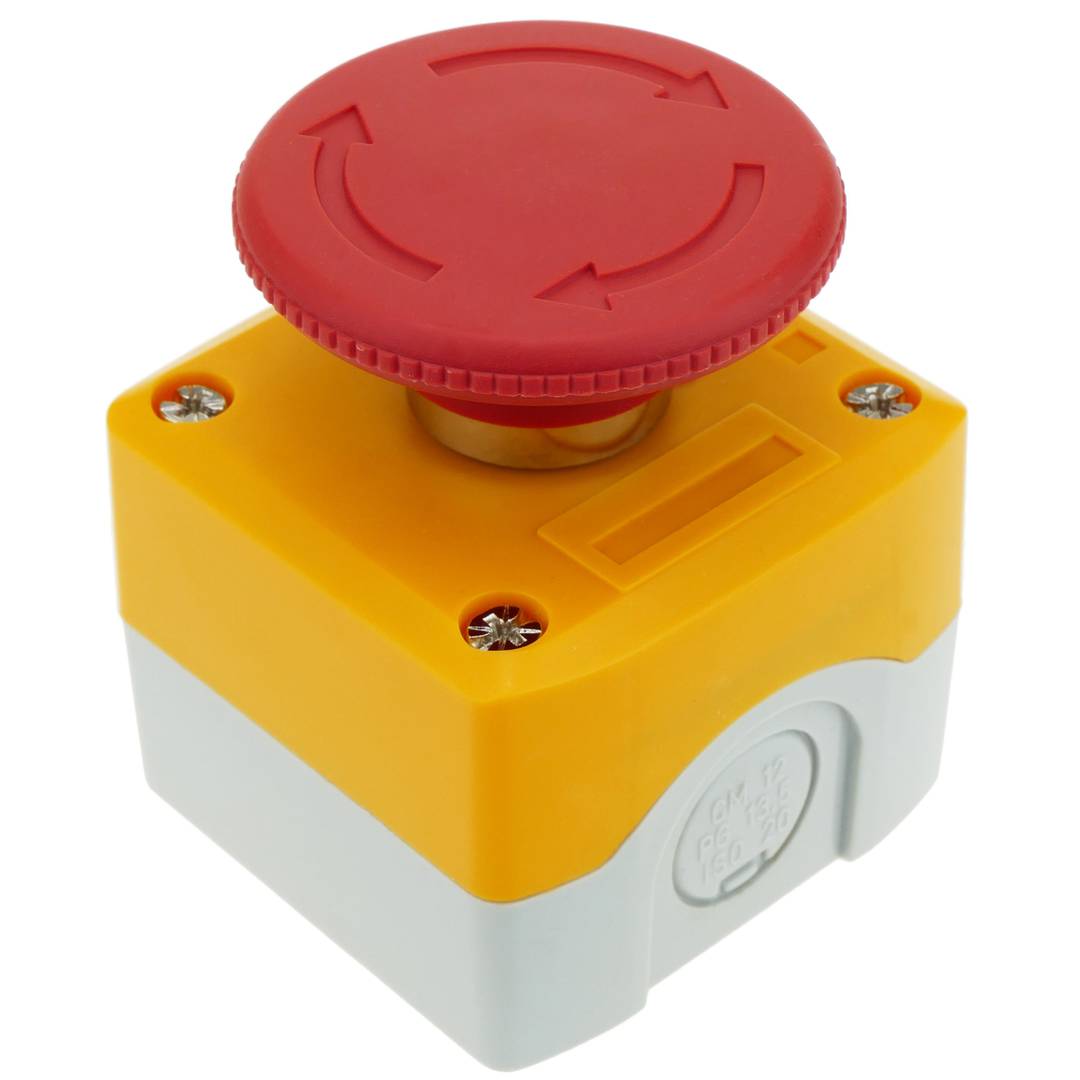 Caixa de controle dispositivos elétricos para 1 botão de pressão ou cinza 22 mm chave amarela