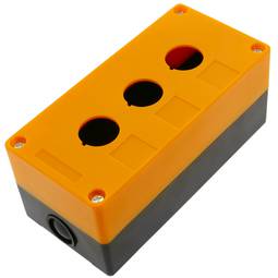 Caixa de control de dispositius elèctrics per a 3 polsador o interruptor de 22 mm groc