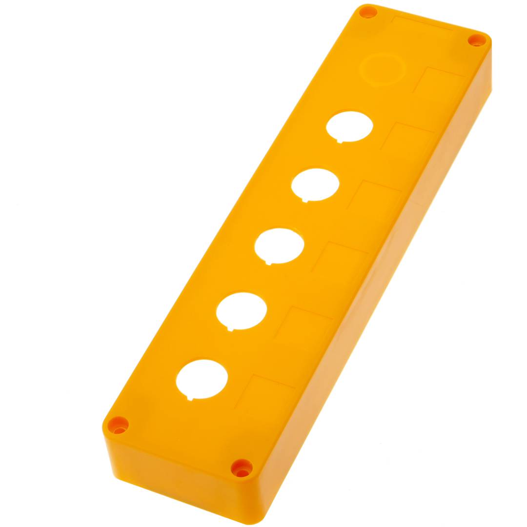 Schaltkasten elektrische Geräte für 5+1 Taster oder Schalter 22mm grau Kunststoff gelb