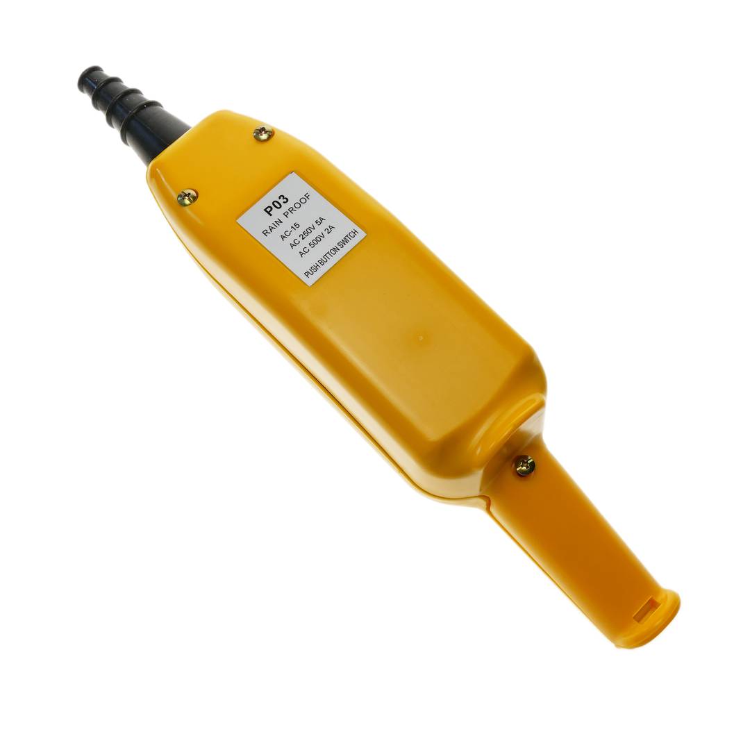 Caixa de controle com 2 botões momentâneos e paragem de emergência pela série XACA 67x90x270mm
