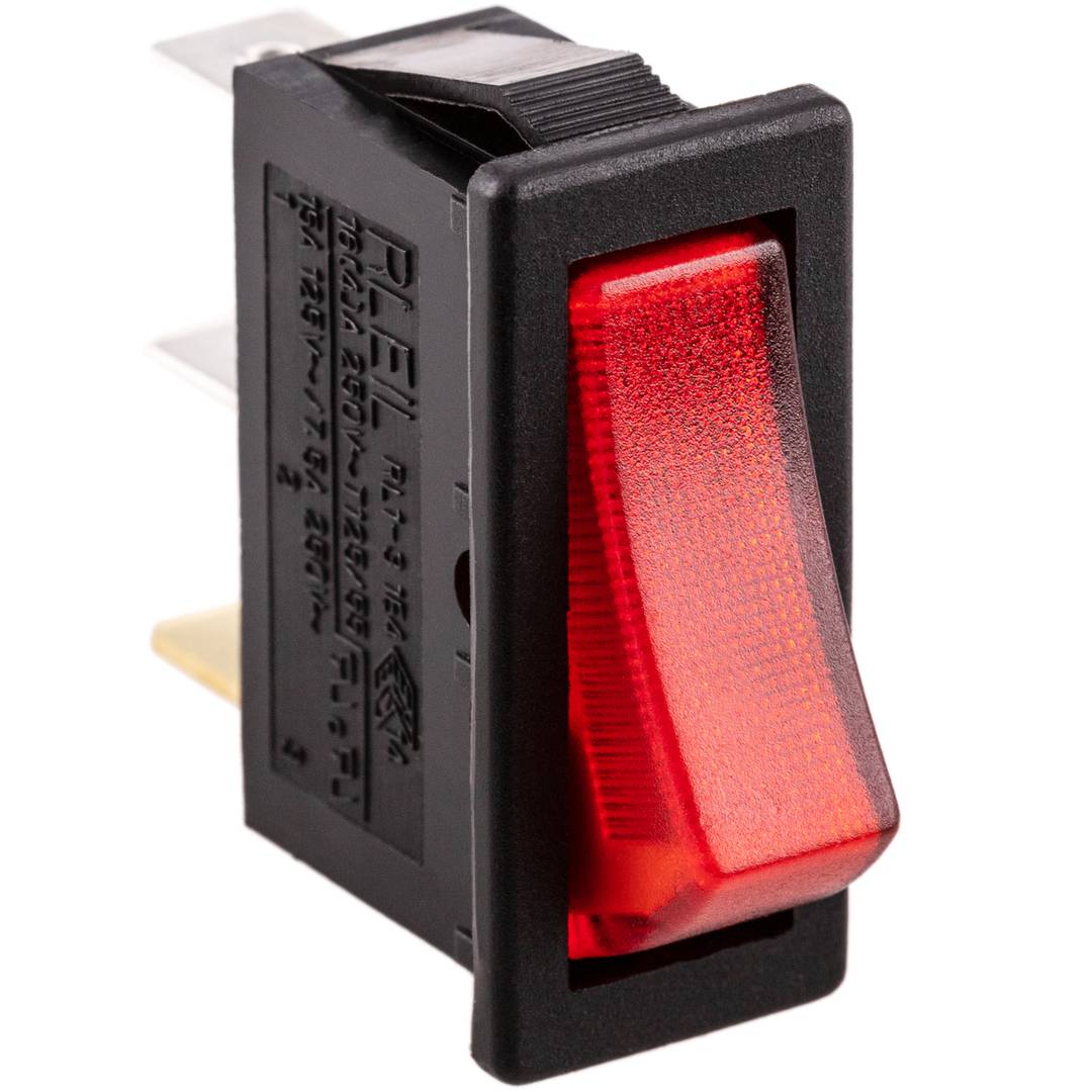 Interrupteur à bascule rouge lumineux SPST 3 broches - Cablematic