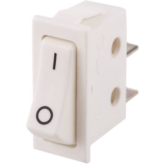 White rocker switch SPST 2 pin