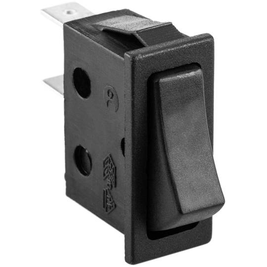 Czarny chwilowy przełącznik kołyskowy SPST 2-stykowy