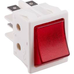 Interrupteur à bascule 19 x 13 mm 2 pôles 4 broches Éclairage rouge :  : Commerce, Industrie et Science