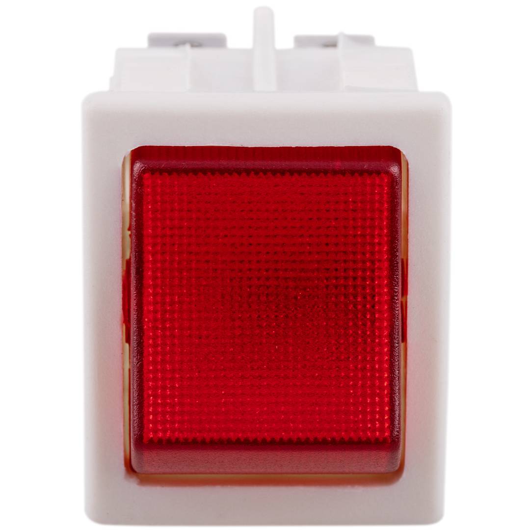 Interruptor Basculante Rojo Luminoso Dpst 4 Pin Carcasa Blanca Cablematic 6711