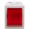 Leuchtender rot Wippschalter DPST 4-polig weißes Gehäuse