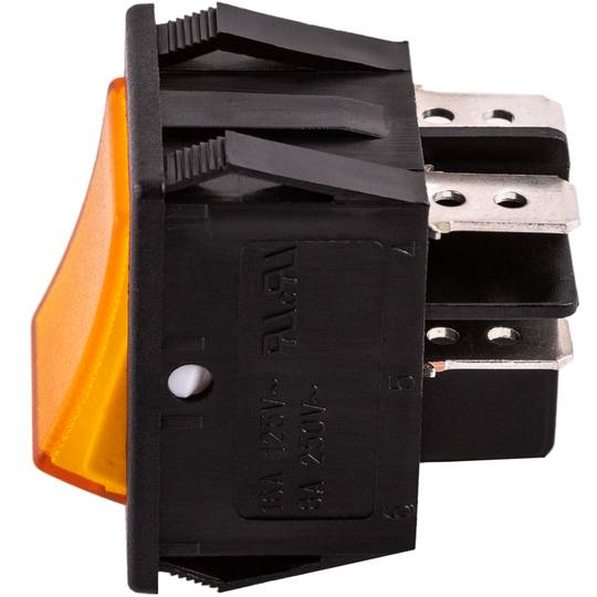 Luminous amber rocker switch DPST 4 pin