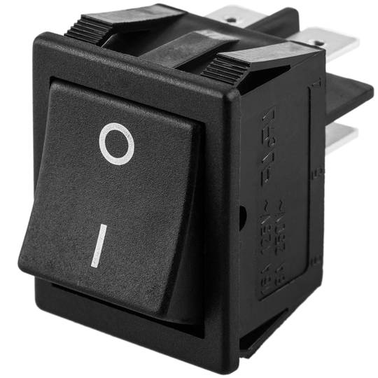 Momentary rocker switch black DPST 4 pin - Cablematic