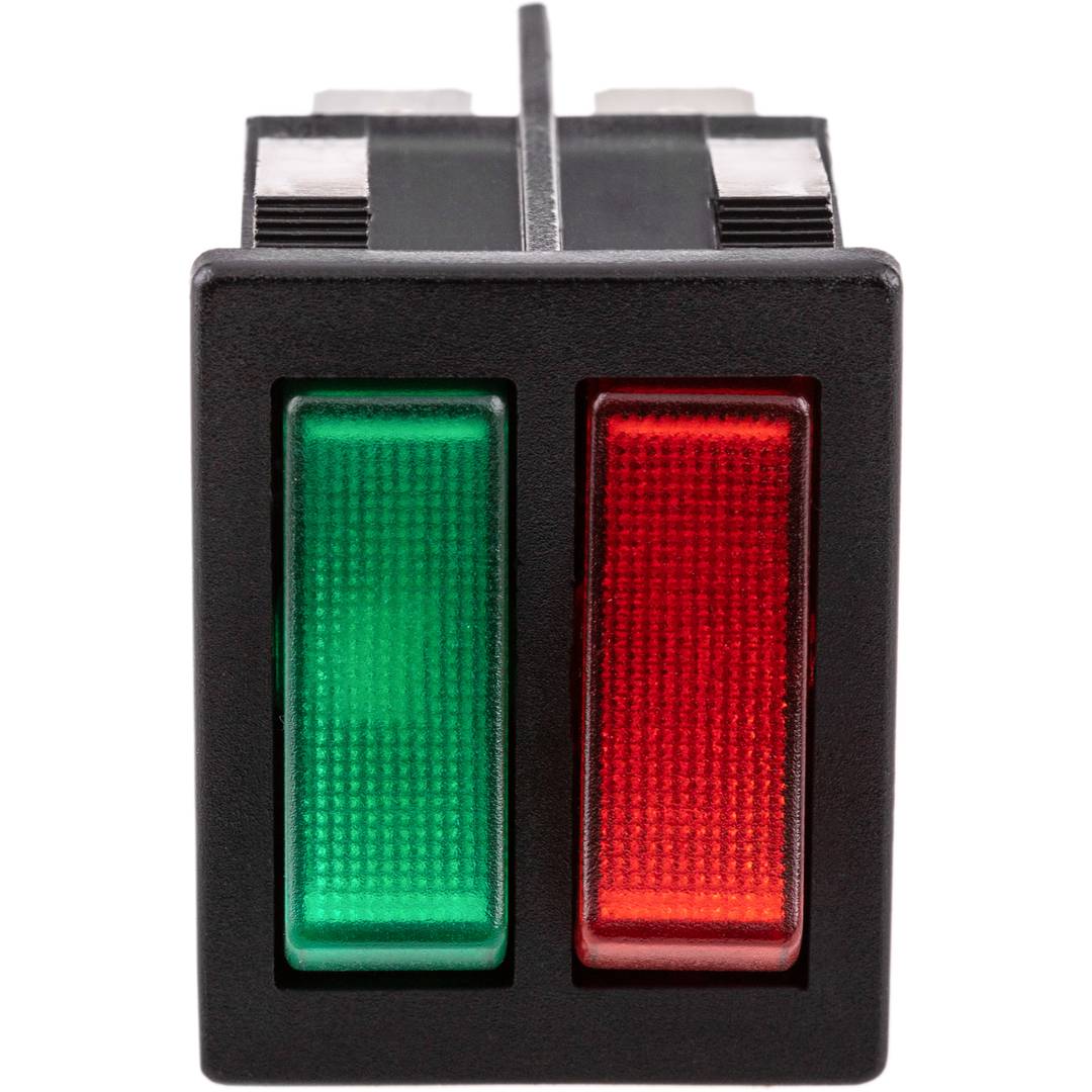 Interruptor Luminoso Basculante Rojo Y Verde Dos Canales Dpdt 6 Pin Cablematic 9393