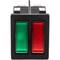 Rocker light  red and green switch two channel DPDT 6 pin