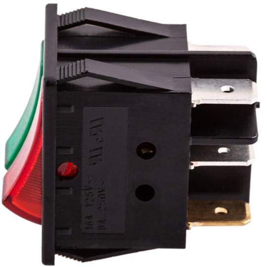 Rocker light  red and green switch two channel DPDT 6 pin