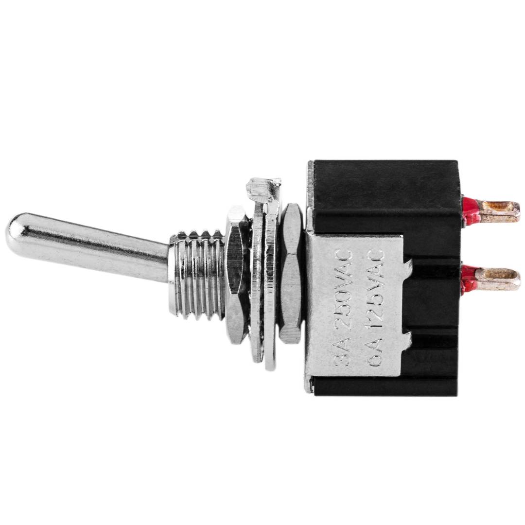 1 mini interruptor pequeño, miniatura, conexión de cable SPST 2, encendido  y apagado, 250 V CA 3 A, 125 V CA 6 A, 12 V CC 3 A, palanca basculante