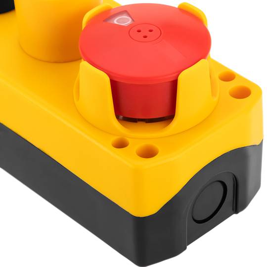 Caja de 4 pulsadores momentáneos y parada de emergencia i selector de la serie LAY5