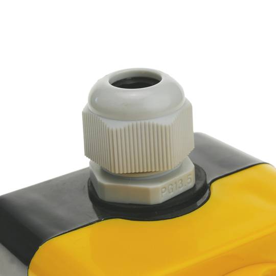 Scatola di controllo con 5 pulsanti momentaneo e arresto d'emergenza e selettore da serie LAY5