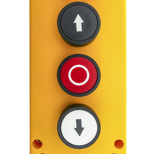 Pudełko z 3 przyciskami chwilowymi i wyłącznikiem awaryjnym serii LAY5